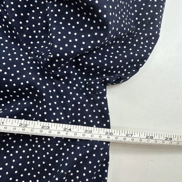Woman Within Blue White Polka Dot Button Up Tunic 1X 22/24 Long Sleeve Cotton - Picture 4 of 7